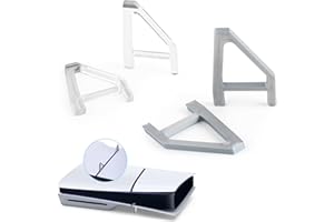 RONGZY Horizontal Stand for PS5 Slim Disc Console, Horizontal Stand Compatible with PS5 Slim Disc Edition, Base Stand Holder for PS5 Slim Accessories(Transparent and Gray)
