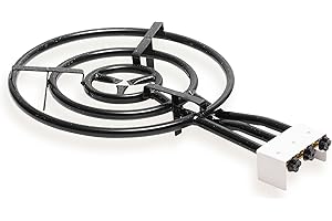 briebe Bruciatore a Gas Paellero 3 Fuochi 60-40-20 cm, Fornello per Paella, Adatto per Padelle o Paellera da 30 a 90 cm di Diametro, Tre Regolatore di Fiamma