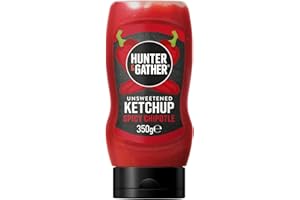 Ketchup Épicée au Chipotle non Sucrée 350g | Céto, Paléo, Faible Teneur en Glucides et Végétalien | Sans Sucre ajouté ni édulcorants