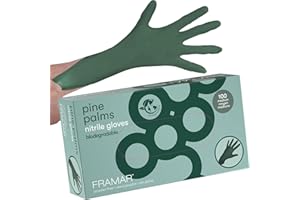 FRAMAR Green Nitrile Gloves Medium – Biodegradable Disposable Latex-Free Gloves for Salon, Disposable Gloves Medium Tattoo, Cleaning – 100 Pack