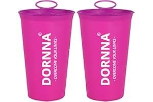 DORNNA® - Bicchiere Portatile 200 ml per Trail Running x 2PCS, Borraccia Senza BPA di Silicone e Leggero, Running, Ciclismo e Escursionismo (Rosa)