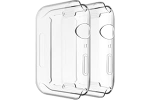Simpeak 2-Stück Hülle Kompatibel mit Apple Watch 45mm Series 9/8/7, Schutzhülle Leicht Weiche Silikon Ultradünne TPU Case Kompatibel für iWatch 45mm - Transparent