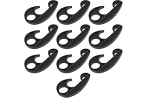 Sarini 10PCS Black Plastic Hook,PVC Car Cover Tarpaulin Rope Hook,Cover Net Hooks for Cargo Net Bungee Net Truck Net Truck Storage Rack 89x52mm