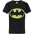Batman Distressed Logo T-Shirt Black Short Sleeves Top for Boys and Girls