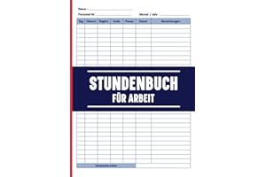 Stundenbuch für Arbeit: Stundenzettel buch, Format A4.