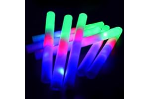 M.best 30 Stück Leuchtstab LED, Bunte blinkende Glow in the Dark Wands Schaumstoffstäbchen mit 3 Modi Partyzubehör für Hochzeit, Geburtstag, Weihnachten, Halloween, Raves