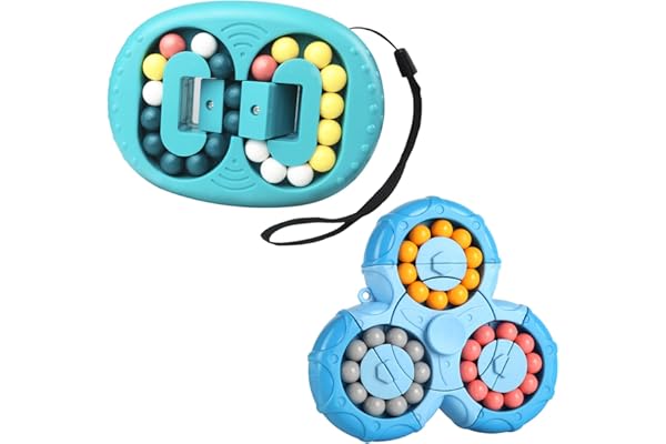 EACHHAHA Ensemble 2 en 1 Magic Bean-Jeu d'adresse-IQ Game-Magic Cube-Soulager Le Stress et réduire l'anxiété-Cadeaux de Noël pour Adultes et Enfants(Bleu+Bleu)