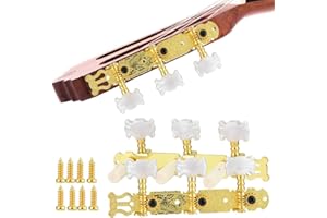AGATIGE Meccaniche per chitarra classica Meccaniche 3+3 chiavi di accordatura Pioli per macchine con 8 viti di montaggio