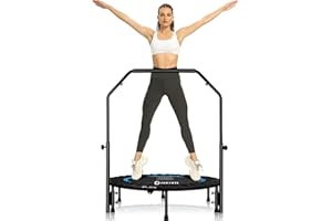 DARCHEN Mini Trampoline for Adults, Indoor Small Rebounder for Exercise Workout, Upgrade Design Springs for Safer Quieter Bounce [100 CM]