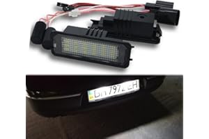 PolarLander Error Free 2pcs LED número de matrícula del Coche Luces 12V 6000K Blanco para GTI CC Conejo EOS Beetle Phaeton