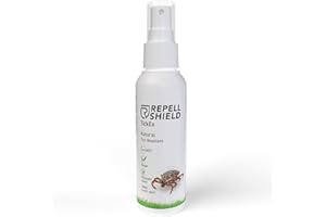 REPELLSHIELD Tick Repellent Spray for Humans by Repell Shield – 100ml - Natural & Humane Deterrent, Non-Toxic, Protect Bedrooms, Carpets & Furniture from Ticks, Fleas & Insects, Made in Germany, Family & Pet Safe