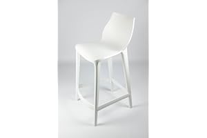 Mahi Mahi - Set 3 Sgabelli Cucina Design Moderno in Polipropilene Colorato - H 66 - Bianco