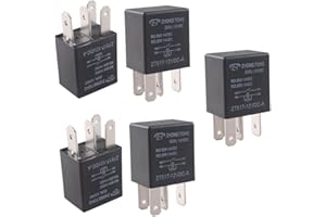 Mintice 5 x 12V 30A 4 Broches Voiture Relais No Changement de Voiture Relais Puissance Relais SPST Commutateur Power Imperméable Kit de Relais Automobile Bateau