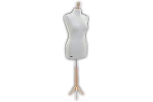 LUCCESI | Schneiderpuppe | zum Probierpreis! | Größen S - XL (Female ♀) | Torso Size: L/XL (42-44) | Wechselbezug Creme-Weiss | Standfuss buche | Damen - Schaufensterpuppe