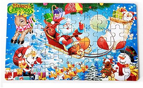 szwanhuixing Merry Christmas 60 pieces of tin puzzle wooden puzzle children early childhood education puzzle wooden cartoon toys