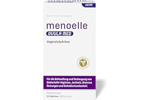 menoelle® OVULA med - Vaginalzäpfchen. Bei bakterieller Vaginose, Scheidenpilz u. Scheidentrockenheit. Mit Milchsäure und Hyaluronsäure. Hormonfrei und ohne Konservierungsstoffe. 10 Zäpfchen.