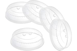 Tebery 5 Pack Microwave Cover For Food, Microwave Plate, Dish Covers, BPA Free Plastic, Transparent Lids, Stackable, Dishwasher Safe, 26 CM, Variety of Sizes for all Plates & Dishes
