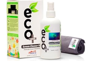 Ecomoist Natural Screen Cleaner 250ml with Fine Microfiber Towel For LCD TFT Plasma Computer Laptop Made in UK