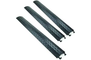 CP CABLE PROTECTOR 3 Stück 1 Kanal PVC Kabelbrücke SCHWARZ Schlauchbrücke Kabelkanal für Fußgänger/Radfahrer/Büro usw.