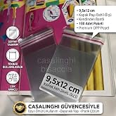 9,5x12 CM Kendinden Yapışkanlı Jelatin Poşet Bantlı Şeffaf Opp Torba Paket 100l&uuml;