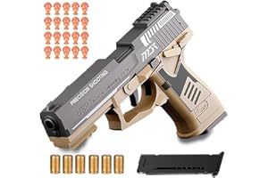 NATTHSWE Spielzeug Pistole, Soft Foam Bullet Pistole Mit Automatisch Auswurf von Verschossenen Patronenhülsen Spielzeug Pädagogische Modell für Kinder 12 +Jahre Alt Weihnachten Pistole