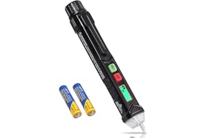 ALLmeter Non-Contact AC Voltage Tester Pen with Adjustable Sensitivity 12-1000v/48v-1000v Dual Range LED Flashlight LCD Display Live Wire Detector Phase Sequence Detection