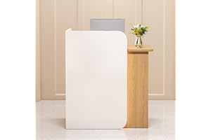 HPIRFYE Bancone Negozio Moderno, Con illuminazione ambientale a LED e cassetti con serratura，Reception Cassiere in Legno, Facile da installare，Adatto per Supermercati, Minimarket, Uffici(Style3)