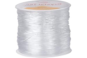 MINSHUXI 35M Filo Trasparente per Appendere,Filo Nylon Trasparente,Filo Elastico Trasparente per Fare Perline Braccialetti Collane Fai da Te Perline（1mm）