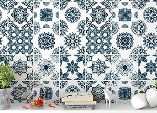 typeDESIGNS Fliesen-Aufkleber Set SPANISCH Fiesen-Sticker- Dekor-Fliesen für Küche & Bad Dekoration | Design-Folie - DOIT-YOURSELF RENOVIEREN | Sticker-Fliesen | Fliesen-Folie (15 x 20 cm)