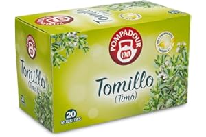 Pompadour | Tomillo | Infusión Tradicional | Sin Teína | 20 Bolsitas de 1,5 Gr