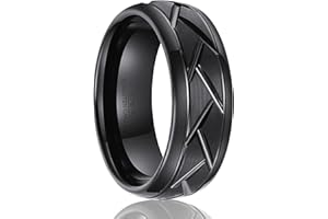 SOXEMAN 1 anello alla moda in tungsteno Y2K per uomini e donne, con una larghezza di 8 mm, adatto per l'uso quotidiano su fedi nuziali per coppie, feste, vacanze, compleanni e anniversari