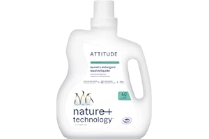 ATTITUDE Liquid Laundry Detergent, EWG Verified, HE Compatible, Plant-Based & Vegan, Natural Laundry Soap, Mountain Fresh Scent, 40 Loads, 2 Liters