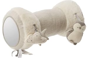 Mamas & Papas Tummy Time Roll, Interactive Soft Baby Pillow with Integrated Rattle, Wish Upon A Cloud