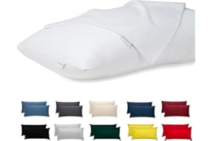 FLOWEN Taie d'oreiller 50x70 Coton Satin Premium Lot de 2 Housse Coussin pour Coussins Canapé/Lit Tissu Super Doux Resistant et Lavable Hypoallergénique Anti-Acariens avec Fermeture éclair Invisible