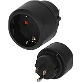 Brennenstuhl Travel Plug/Travel Adapter (Travel Socket Adapter: US Socket and Euro Plug) 15 Am| Max. 1875 W, Black
