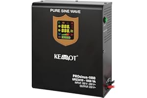 Notstromversorgung KEMOT PROsinus-700 URZ3410 Wechselrichter Reiner Sinus Ladefunktion 12V 230V 1000VA/700W, schwarz