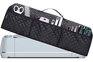 Ginsco Dust Cover for Cricut Maker 3, Cricut Maker, Cricut Explore 3 Machine, Cricut Explore Air 2, Cricut Maker Cover with 3 Front Pockets for Cricut Accessories and Supplies Tools Pens Black