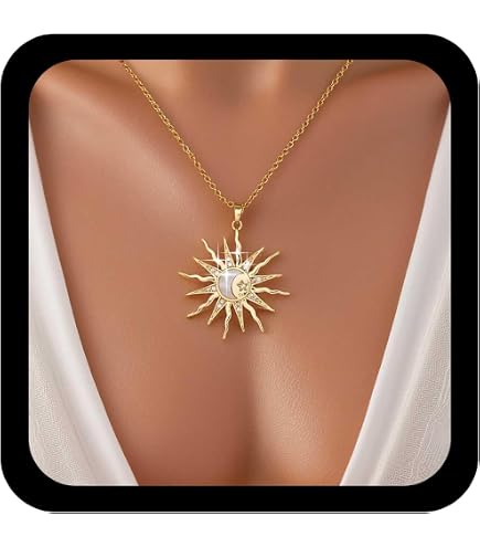 Collier Long Pendentif Soleil - Style Gothique/céleste - Alliage Résistant - Bijou D'été Pour Femmes