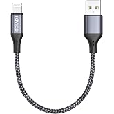 RAVIAD Cable Cargador iPhone Corto 50CM [MFi Certificado] Cable iPhone Carga R&aacute;pida Nylon Trenzado Compatible con iPhone 13 1