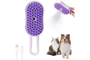 ‎KAILISI Katzenbürste mit Dampf, 2025 Neu 3 in 1 Dampfbürste für Katzen und Hunde, Dampfbürste für Katzen mit Spray Fellpflege und Massage für Hunde Katzen (Lila)