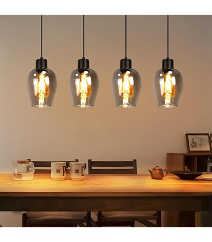 Lichtmaler Hanglamp Glazen Goud 5 Vlam - Hanglampje E27 Modern Kroonluchter 40 cm Indoor Decoratie Hoogte Verstelbare voor Eetkamer Keuken Woonkamer Slaapkamer (Zonder Bolle