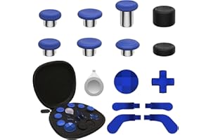 CHARM FOCUS 16-in-1 Metall Analogstick Ersatz Set für Xbox Elite Series 2 – Enthält magnetische Analogsticks, Paddles, Silikonkappen, D-Pads, Einstellwerkzeug (Blau)