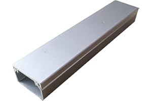 IPM TRUNKING Self Adhesive Electrical Cable Mini Trunking PVC TV Tube Wire Conduit Tidy Plastic Cover Organiser Management Duct Ducting White Brown Black Silver Red Multi Size (16mm x 16mm x 1m, Silver)