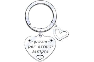 ZYMGUO Regalo Natale Regali Portachiavi Donna Uomo, Grazie per esserci sempre, per Donna Uomo Amica Amico Regali di compleanno,Grazie per il Regalo,Regali Ringraziamento