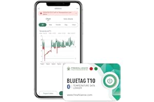 FRESHLIANCE FOCUS ON FRESH AND SAFE LIFE ONLY Bluetooth Temperature Data Logger, Remotely Temperature Monitor Recorder with Data Storage Export, Mutil Use Temperature Senor Probe for Refrigerator, Storage, BlueTag T10