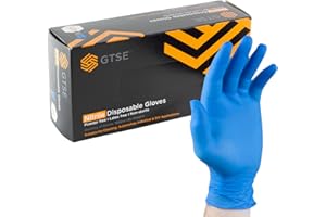 GTSE Guantes de nitrilo azules - Talla pequeña (S) - Caja de 100 - Guantes desechables sin látex ni polvo