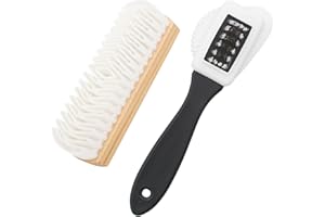 CDRPD Kit Pulizia Scarpe Camoscio,1 Pcs Spazzola morbida e lavabile crespa+1 Pcs Spazzola Camoscio Scarpe,Spazzola per Scarpe Scamosciate,Multifunzione,per Scarpe,Borse,Guanti e Altro in Pelle