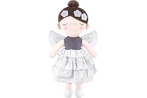 GAGAKU Muñecas Trapo para Niñas 40.6cm Tela Suave Ángel Guardián Regalo de Bautizo para Niña con Alas Peluche Amuleto de la Suerte para Niños de 1-6 Años - Princesa de Las Flores
