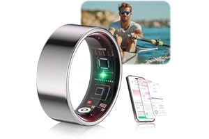 XSWCCJJ New Upgraded Smart Ring 6.0 Gen【Industry First – 0 Measurement Error】 2025 Smart Ring 【IP68 Waterproof】 Women & Men for Sleep Tracking Wearable Device, SpO2, Fitness ring Sliver 9#