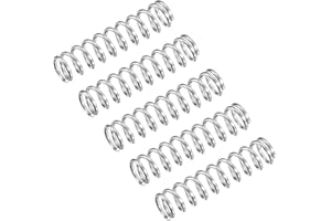 QUARKZMAN Ressort de Compression 5Pcs en Acier Inoxydable 304, 6mm OD, 0.8mm Fil Taille, 25mm Libre Longueur, Ton Argenté